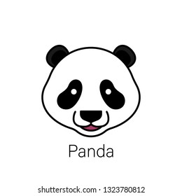 Cute panda face isolated on white background. Vector Illustrative