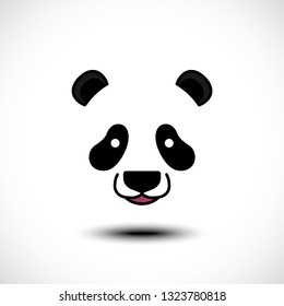 Cute panda face isolated on white background. Vector Illustrative