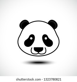 Cute panda face isolated on white background. Vector Illustration