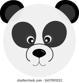 Cute panda face isolated on white background. Vector illustration for baby clothes, posters and greeting cards.