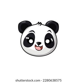 Cute Panda cara kawaii ilustración del vector facial, imagen del material vector, icono del panda, símbolo