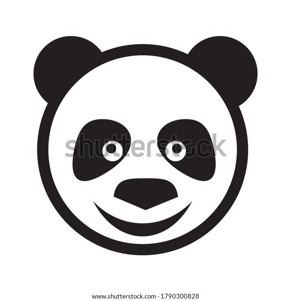 Cute Panda Face Logo Vector Design Stock Vector (Royalty Free ...