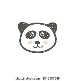 Cute Panda Face on white background