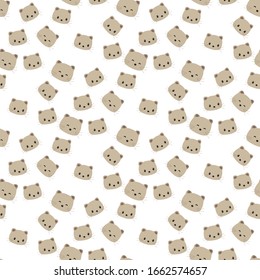 Cute panda face. Seamless wallpaper. Cartoon vector. Flat style