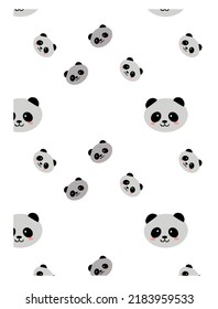 Cute panda face. Seamless wallpaper