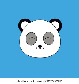 Cute panda face. Smiling face. Cartoon animal. Wildlife. Asia. Vector Illustration. 