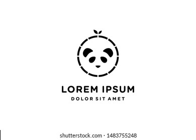 Cute Panda Face Vector Icon Logo