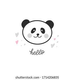 Cute panda face vector icon