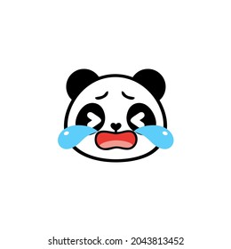 Cute panda face vector icon
