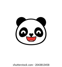 Icono de vector de la cara de panda de corte