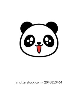 Cute panda face vector icon