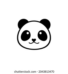 Cute panda face vector icon