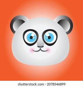 Cute Panda Face Vector Icon