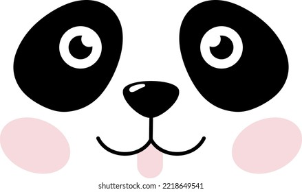 Cute Panda face vector icon