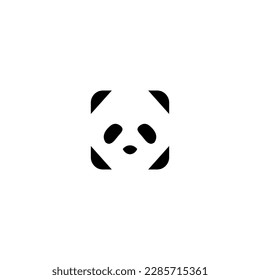 Cute panda face. Vector icon or logo design
