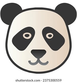 Cute Panda Face Vector Icon