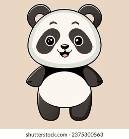 Cute Panda Face Vector Icon