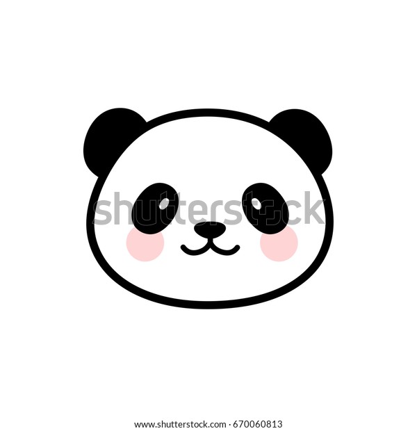 かわいいパンダの顔のベクター画像アイコン のベクター画像素材 ロイヤリティフリー