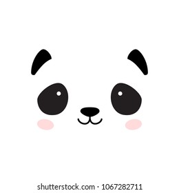 Cute panda face. Vector illustration panda bear . Logo design template. Animal Logotype concept icon .