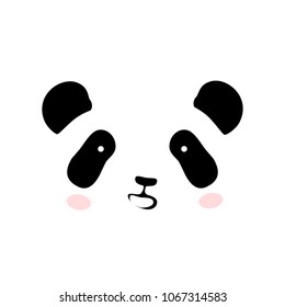 Cute panda face. Vector illustration panda bear . Logo design template. Animal Logotype concept icon .
