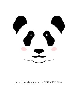 Cute panda face. Vector illustration panda bear . Logo design template. Animal Logotype concept icon .