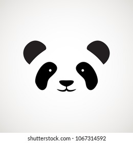 Cute panda face. Vector illustration panda bear . Logo design template. Animal Logotype concept icon .