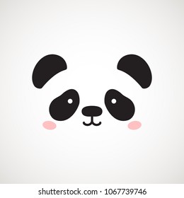 Cute panda face. Vector illustration panda bear . Logo design template. Animal Logotype concept icon .