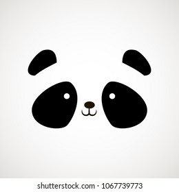 Cute panda face. Vector illustration panda bear . Logo design template. Animal Logotype concept icon .