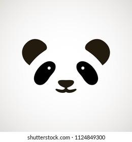 Cute panda face. Vector illustration panda bear . Logo design template. Animal Logotype concept icon .