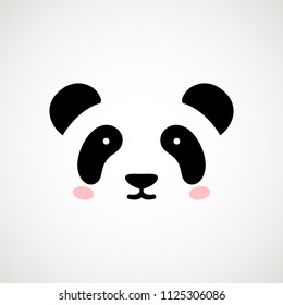 Cute panda face. Vector illustration panda bear . Logo design template. Animal Logotype concept icon .