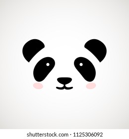 Cute panda face. Vector illustration panda bear . Logo design template. Animal Logotype concept icon .