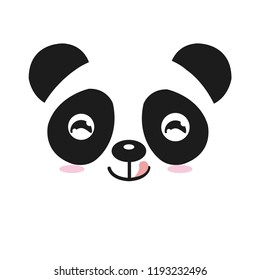 Cute Panda Face. Vector Illustration