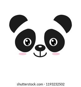 Cute panda face. Vector illustration