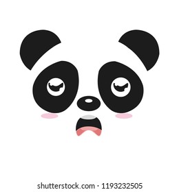 Cute panda face. Vector illustration