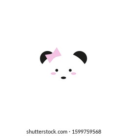 Cute panda face. Vector illustration panda bear . Logo design template. Animal Logotype concept icon.