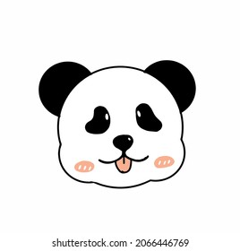 Cute panda face vector illustration. Panda face isolated on white background