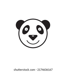 Cute panda face vector illustration. Panda face isolated on white background.