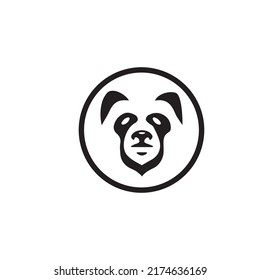 Cute panda face vector illustration. Panda face isolated on white background.