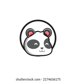 Cute panda face vector illustration. Panda face isolated on white background.