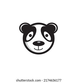 Cute panda face vector illustration. Panda face isolated on white background.