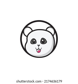 Cute panda face vector illustration. Panda face isolated on white background.