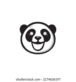 Cute panda Gesicht, Vektorgrafik. Panda-Gesicht einzeln auf weißem Hintergrund.