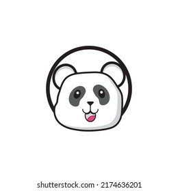 Cute panda face vector illustration. Panda face isolated on white background.