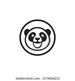 Cute panda face vector illustration. Panda face isolated on white background.