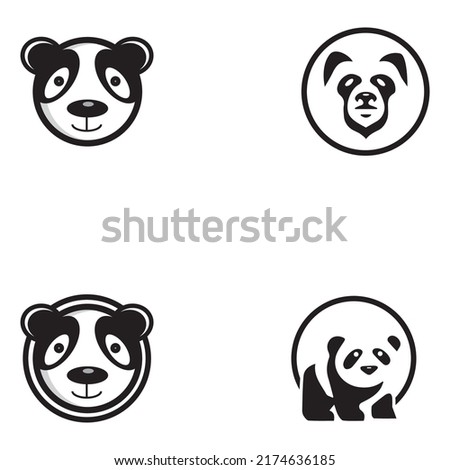 Cute panda face vector illustration. Panda face isolated on white background.