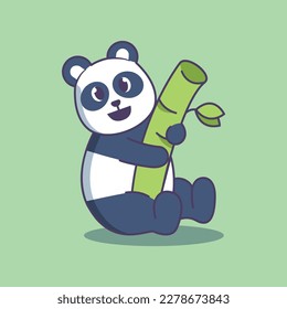 Cute Panda With Its Favorite Food