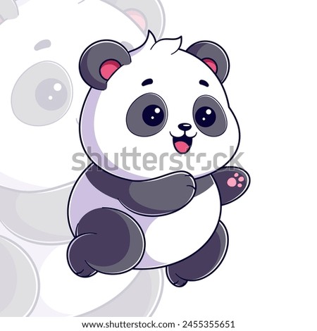Cute panda is feeling happy