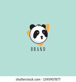 Cute Panda flat Logo illustration