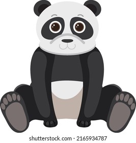 Cute panda in flat style illustration