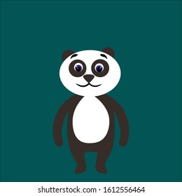 Cute panda in a flat style isolated on background. Stock vector illustration for decoration and design, children's books and coloring, stickers, fabrics, packaging, postcards and more.